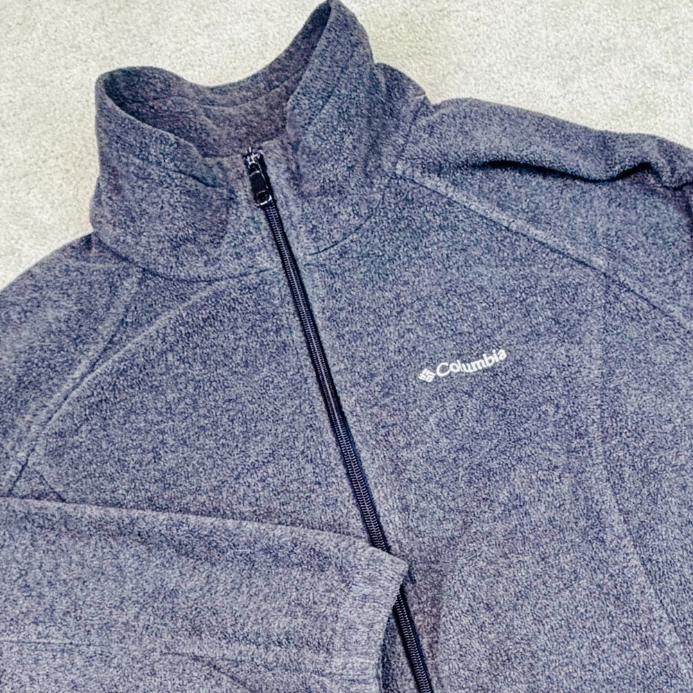 Columbia Jacket Women's Med Charcoal Benton Springs Full Zip Fleece Zip Pockets